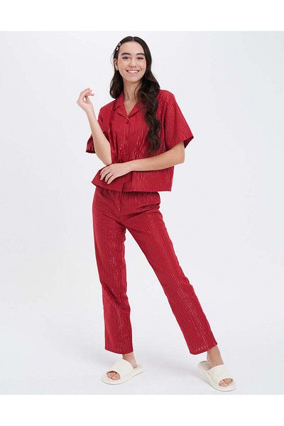 Nayomi Dream Viscose Red Pajama Set