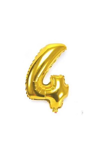 OEM Metallic Foil Balloon, Gold, 40 cm, Number 4