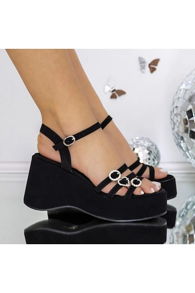 mei Sandale Dama cu Platforma 3FD6 Negru | Mei