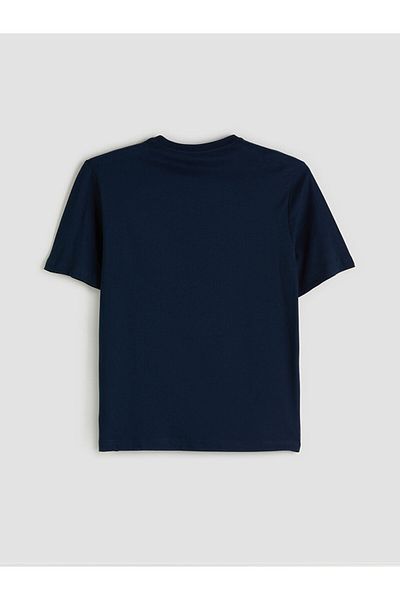 LC Waikiki Navy Blue Crew Neck Combed Cotton Men's T-Shirt
