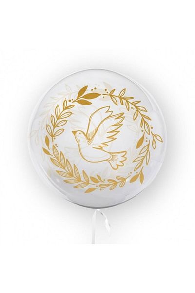 OEM Transparent double-sided printed balloon, 45 cm, golden dove