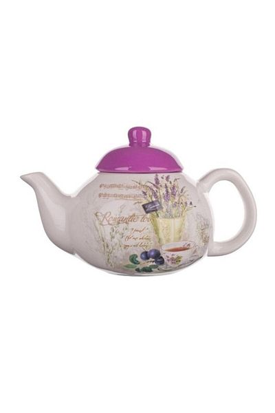 OEM Ceramic Teapot, Lavender Design, 700 ml