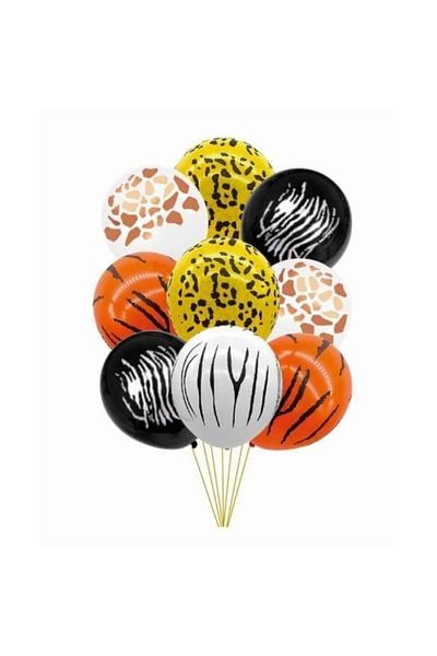 OEM Set 10 latex balloons animal print, 30 cm