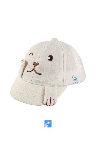 Kardelen Butik Denizli 65% Cotton 35% Polyester, Dog Embroidered Baby Boy Hat (0-18 Months) (Size 44-46 cm)