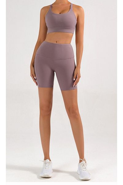OEM Colanti scurti Mov cu buzunar pentru Fitness
