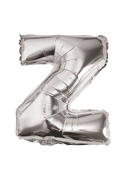 Balon Metalized Foil Balloon, Letter Z, 80 cm, Silver
