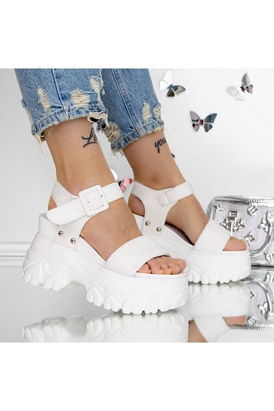 mei Women's Platform Sandals 3WL207 White | Mei