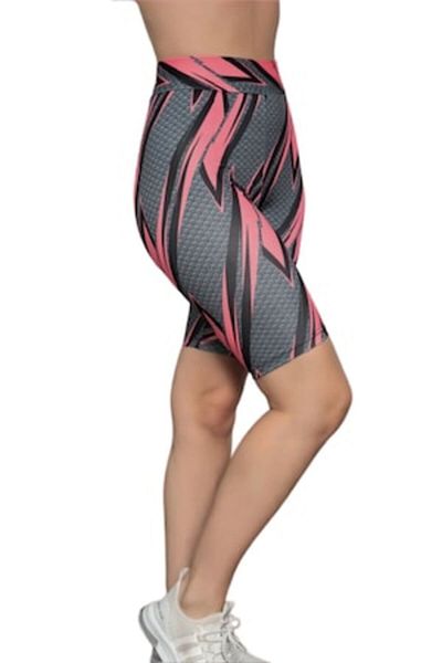 pamuklu - Colanți scurți cu talie înaltă, fitness/casual, multicolori, mărimea M