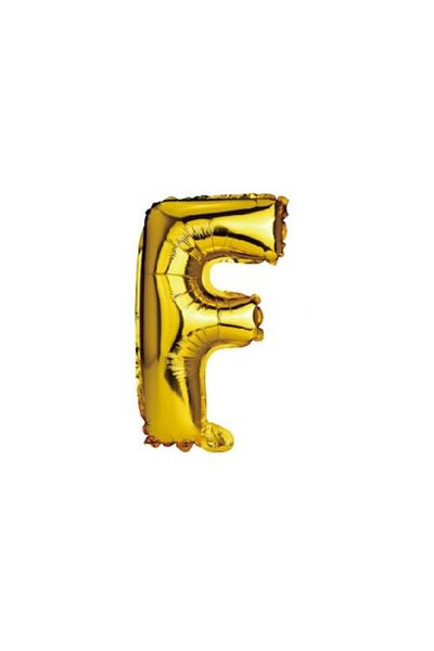 OEM Metallic Foil Balloon, Gold, 40 cm, Letter F