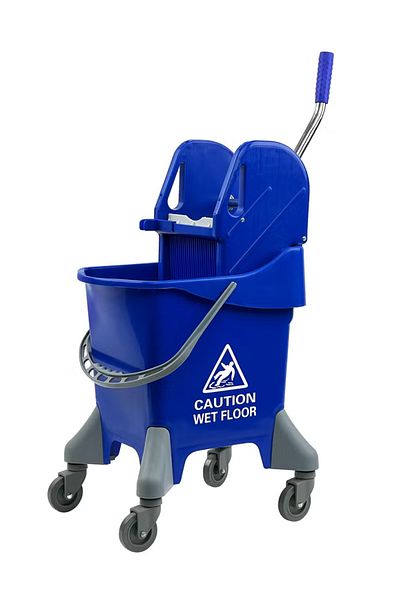 AKC Mop Bucket & Deluxe Down-Press Wringer - 360-Degree Rotating Swivel Wheels 20 Liters - Blue