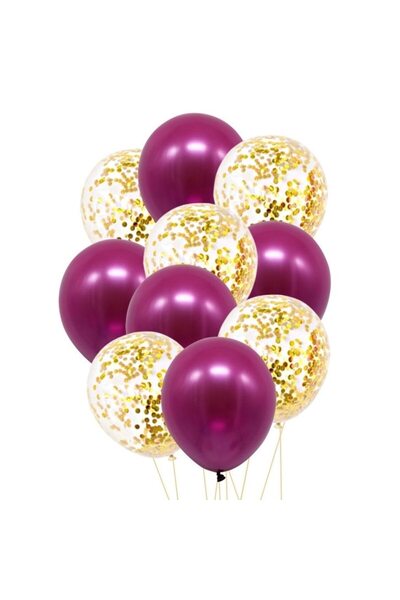 OEM Set 10 baloane cu confetti, 30 cm, culoare mov