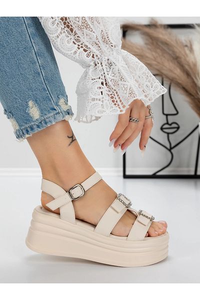 mei Sandale Dama cu Platforma 5H27 Bej | Mei