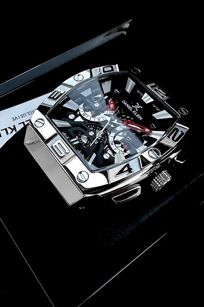 Daniel Klein Exclusive Rectangle Men Wristwatch Waterproof Black Color Silicone Cord Gift Wristband Dke2139C5