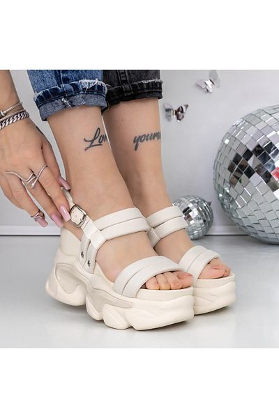 mei Sandale Dama cu Platforma 3WL260 Bej | Mei