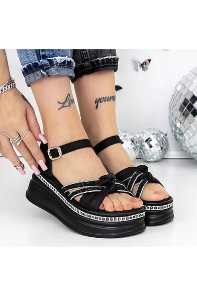 mei Sandale Dama cu Platforma 3WL217 Negru | Mei