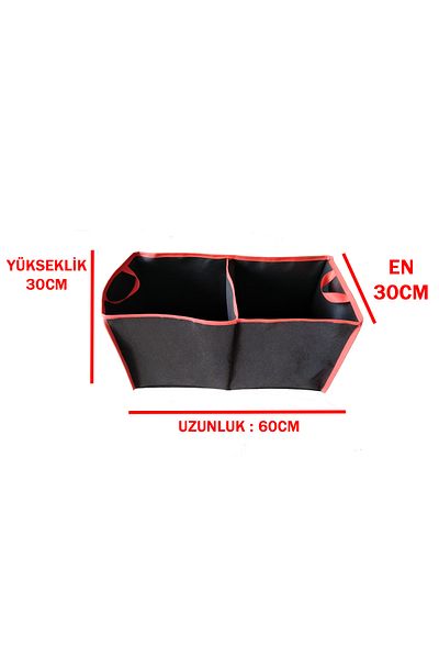 RS JANTİ STORE Foldable 2 Compartment Organizer – 60×30×30 cm | Waterproof, Grip Handle Car & Home Organizer