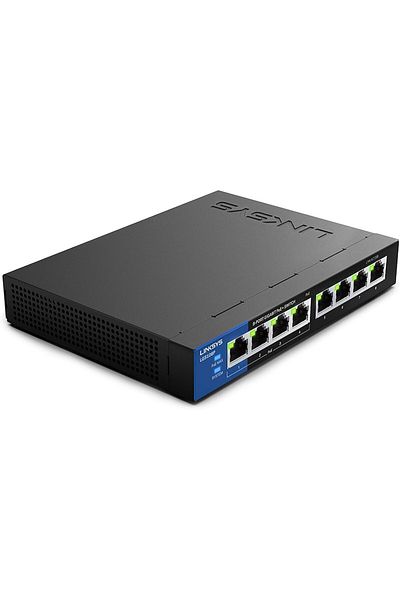 Linksys مفتاح Gigabit PoE+ لسطح المكتب للأعمال بـ 8 منافذ LGS108P-UK