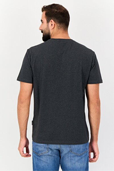 Vince Camuto Men Crew Neck Short Sleeve Heather T-Shirt, Charcoal