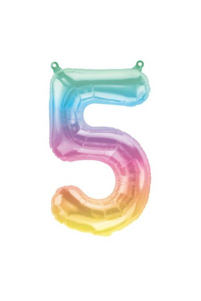 qualatex Balloon Foil Number 5 Jelly Ombre, 41 cm / 16", Qualatex, 1 piece