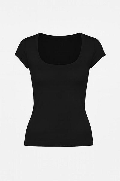 HAKKE U-neck zero sleeve blouse