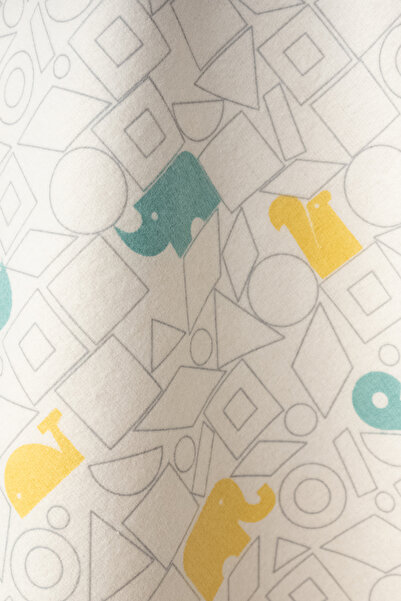 Bebitof Cute Elephant and Rhino Patterned 90X90 cm Organic Double Layer Flannel Baby Blanket