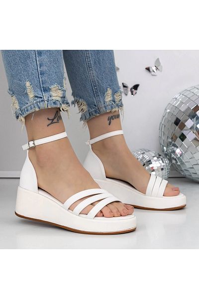 mei Women's Platform Sandals 3GZ62 White | Mei