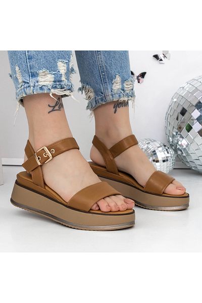 mei Sandale Dama cu Platforma 3GZ60 Maro deschis | Mei
