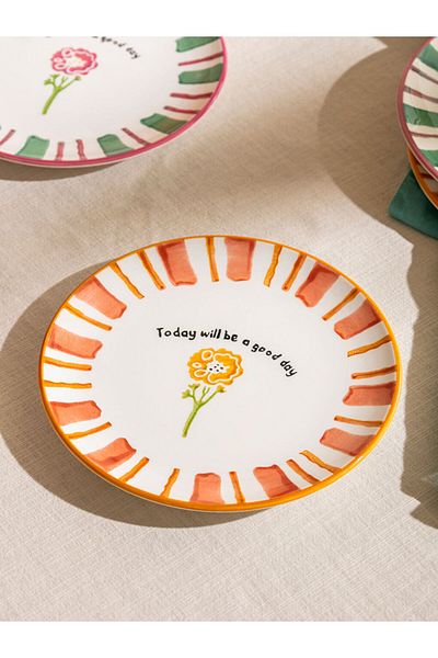 LC Waikiki Mixed Printed Ceramic Cake Plate Set of 4 21 cm