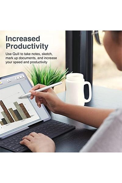 Promate Promate Stylus Pen for iPad, Tilt Sensitivity Palm Rejection Stylus Pencil with Bluetooth Shortcut,