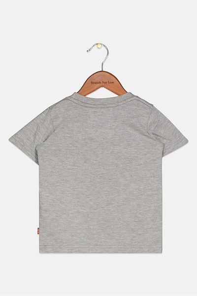 Levi's Toddlers Boy Crew Neck Short Sleeve Printed T-Shirts, Grey Heather