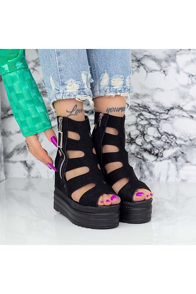 mei Sandale Dama cu Platforma 2W68 Negru Mei