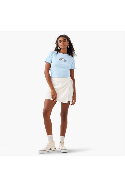 SP Characters Snoopy Print Crew Neck Crop T-shirt