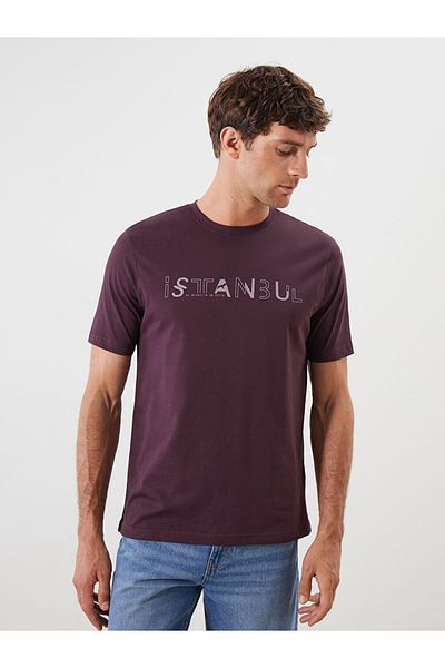 LC Waikiki New Season Crew Neck Short Sleeve Istanbul Printed Combed Cotton Men's T-Shirt - S5Ac81Z8