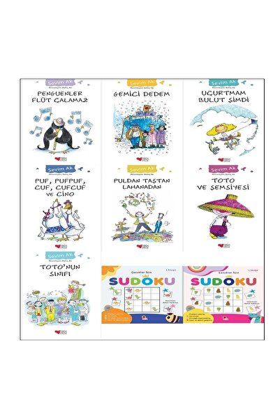 Can Yayınları Set Sevim Ak 3. 4. 5. Sınıf Okuma Seti (7 KİTAP) Çocuklar Için Sudoku 1 Ve Sudoku 2 Hediye