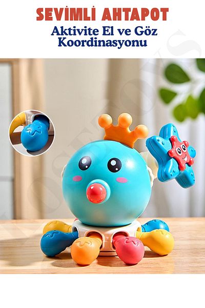 kosetoys Cute Octopus Multifunctional Montessori Baby Toy Blue