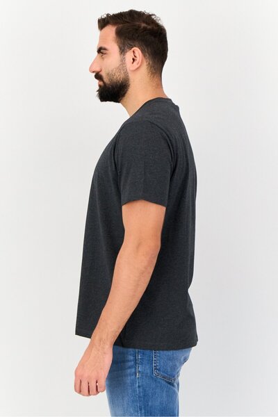 Vince Camuto Men Crew Neck Short Sleeve Heather T-Shirt, Charcoal