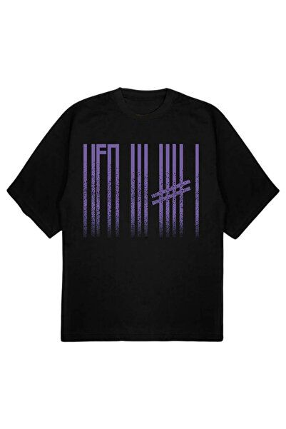 SVART WEAR تي شيرت UFO مقاس كبير تي شيرت أسود