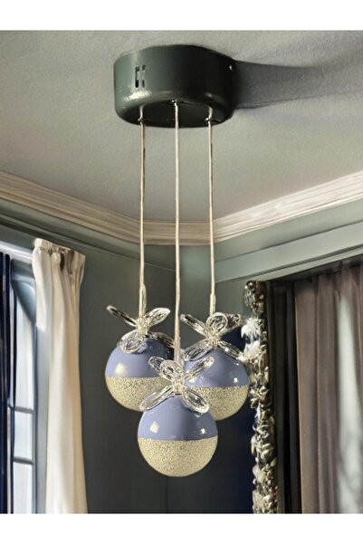 Serçeden Serçe'den Genç & Çocuk Odası Mavi 3'lü Led Avize