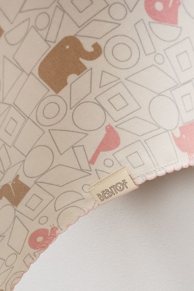 Bebitof Cute Elephant and Rhino Patterned 90X90 cm Organic Double Layer Flannel Baby Blanket