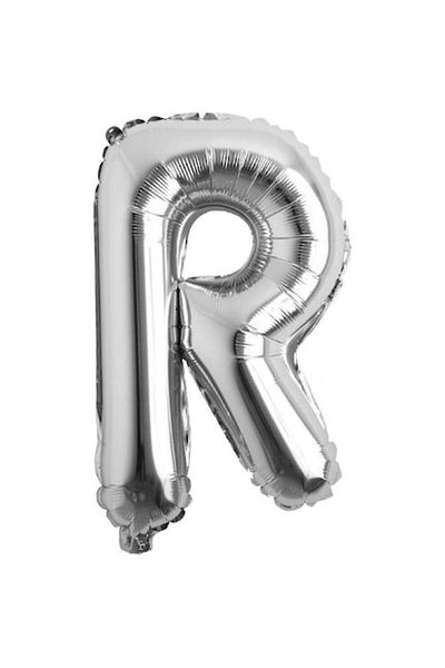 OEM Metalized Foil Balloon, Silver, 80 cm, Letter R