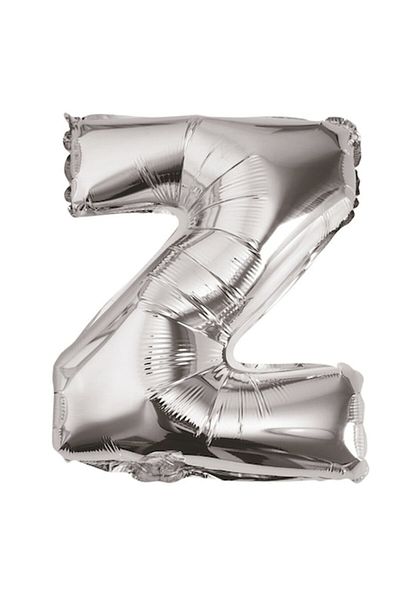 Balon Metalized Foil Balloon, Letter Z, 80 cm, Silver