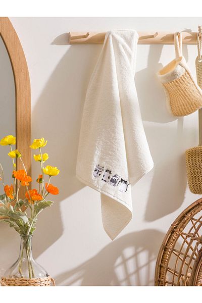 LC Waikiki Ecru Embroidered Face Towel 50X80 cm