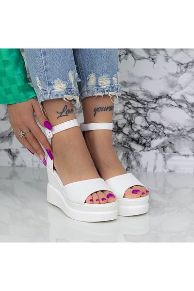 mei Women's Platform Sandals 2Y1 White Meli