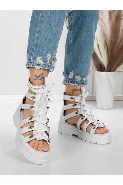 mei Women's Platform Sandals 5HXS13 White | Mei