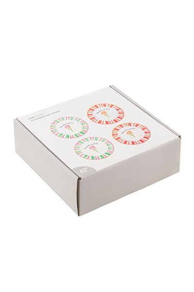 LC Waikiki Mixed Printed Ceramic Cake Plate Set of 4 21 cm