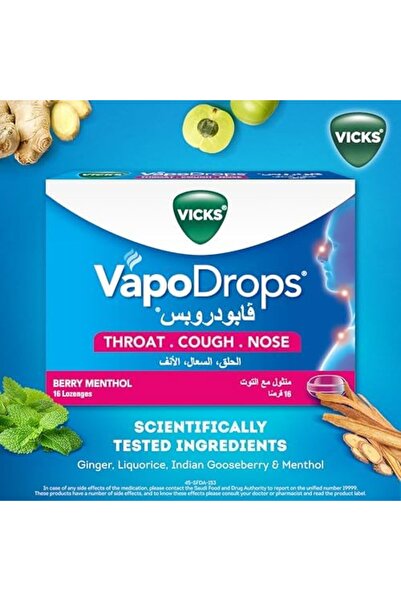 Vicks Vapo Drops Cough Nose Throat Berry Menthol 36 Lozenges