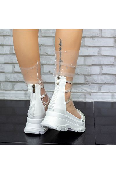 mei Women's Platform Sandals 2WH5 White Meli