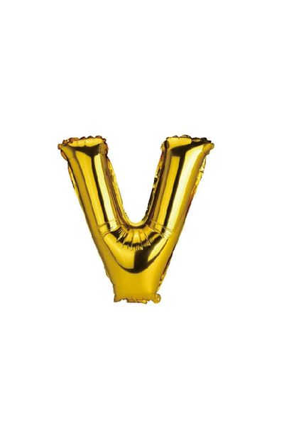 OEM Metallic foil balloon, gold, 40 cm, letter V