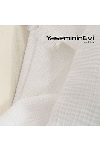 YASEMİNİNEVİ Cuvertură de pat cu 4 straturi din muselină multiplă Pique (200 X 240 CM 50 X 70 HUSĂ DE PERNE 2 BUC.)