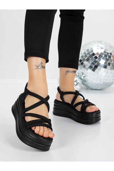 mei Sandale Dama cu Platforma 5H26 Negru | Mei